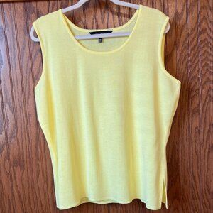 Ming Wang Light Yellow Knit Tank Top Extra Large XL